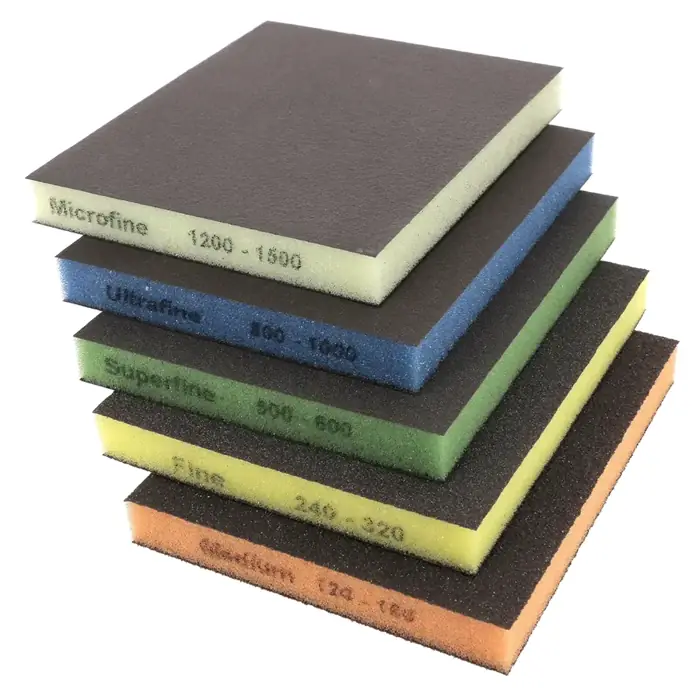 Éponge abrasive double face 120 × 98 × 12 mm P1200-P1500 – boîte de 20